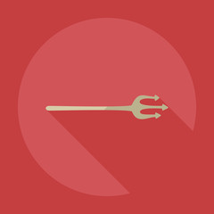 Flat modern design with shadow icons trident
