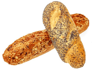 Fresh Buns, over the white background.