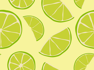 Citrus Background Limes Seamless Pattern