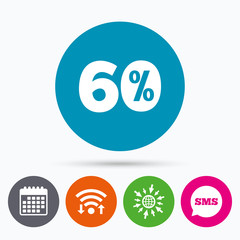 60 percent discount sign icon. Sale symbol.
