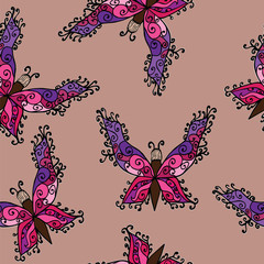 Batterfly seamless pattern color