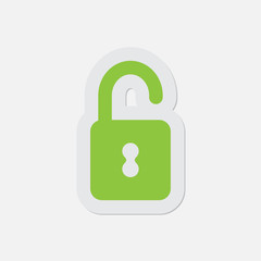 simple green icon - open padlock