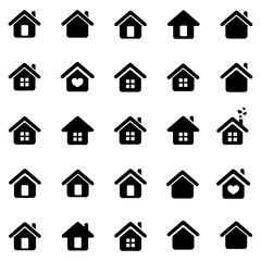 home black simple icon set