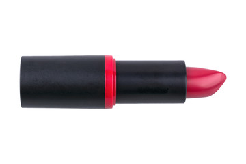 Fototapeta premium Red lipstick over white background