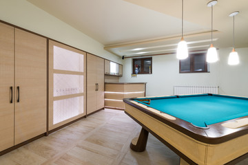 Entertainment room in luxury mansion 