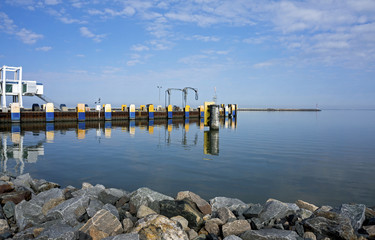 Car ferry terminal on the Delaware Bay.