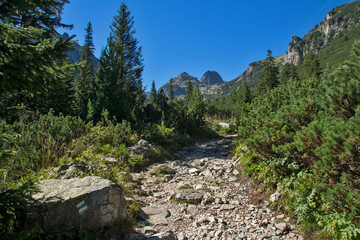 Path for climbing a Malyovitsa peak, Rila Mountain, Bulgaria