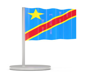 Pin with flag of democratic republic of the congo