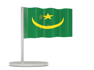 Pin with flag of mauritania