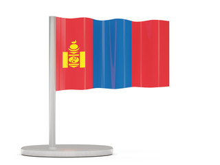 Pin with flag of mongolia
