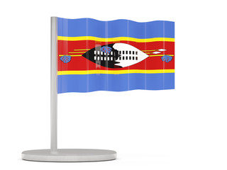 Pin with flag of swaziland