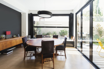 Naklejka na ściany i meble Family dining room extention in Australian contemporary home