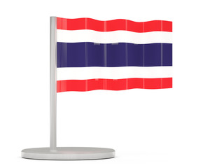 Fototapeta premium Pin with flag of thailand