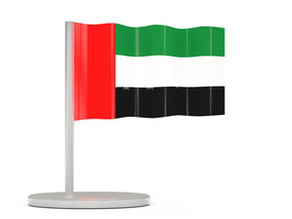 Pin with flag of united arab emirates