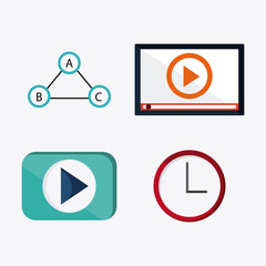 colorful webinar icon over white background , vector illustration