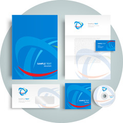 Corporate identity design template curves