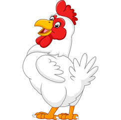 Illustration of cartoon hen posing - 108316304