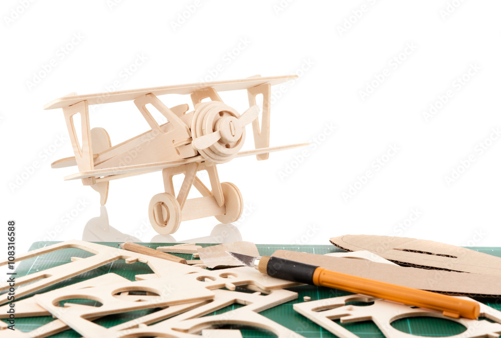 Wall mural balsa wood model