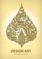 layout thai outline pattern vector