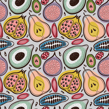 Fototapeta Fruits seamless pattern