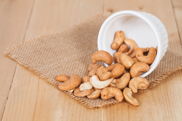 fresh cashew nuts in a bowl