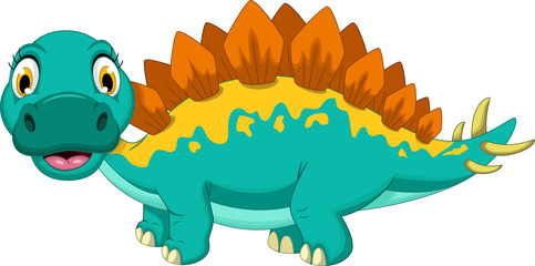 cute stegosaurus cartoon posing 