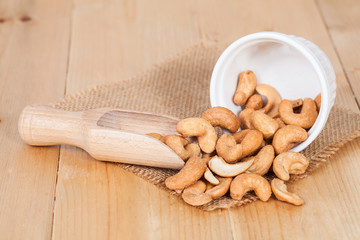 fresh cashew nuts in a bowl