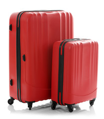 Suitcases isolated on white