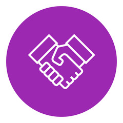 Handshake line icon.