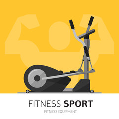 Ellipsoid vector icon. Gym equipment concept. Fitness life. Sport lifestyle. Healthy. Flat design.