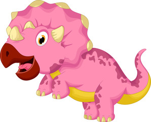 cute pink dinosaur cartoon - obrazy, fototapety, plakaty