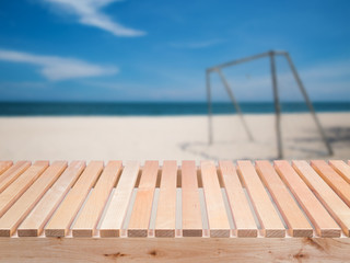 balcony with beach football background