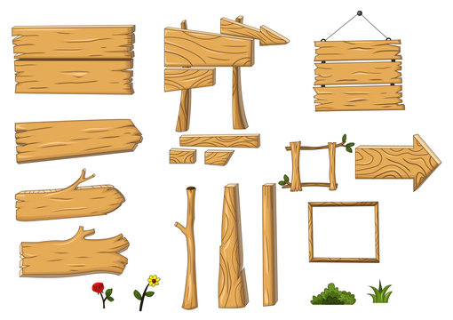 collection furniture of woods cartoon 