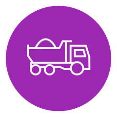 Dump truck line icon.