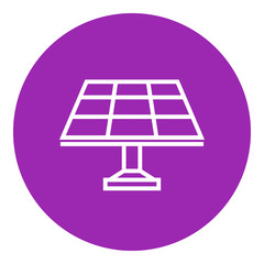 Solar panel line icon.