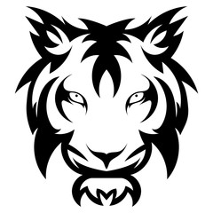 Beautiful tiger tattoo.Vector tiger's head as a design element on isolated background