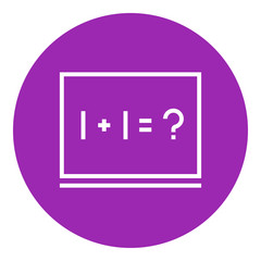 Maths example written on blackboard line icon.