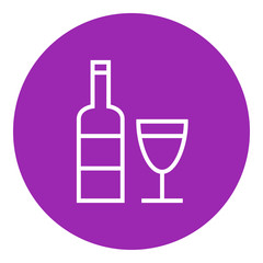 Bottle of wine line icon.
