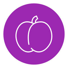 Plum with leaf line icon.
