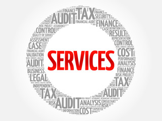 SERVICES word cloud, business concept