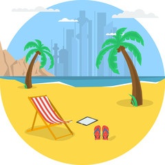 Obraz premium Summertime - round banner