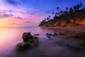 Fototapeta na wymiar Sunrise seascape, Beach in Thailand. Nature and travel concept.