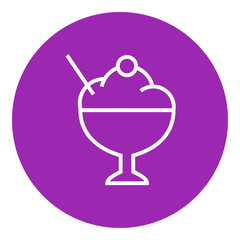 Cup of ice cream line icon.
