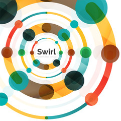 Obraz premium Geometric swirl and circle lines abstract background