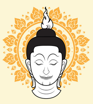 Head of Buddha Vector illustration