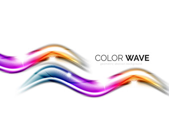 Fototapeta premium Glossy wave isolated on white background 