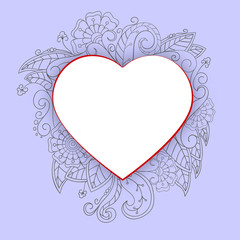 Heart with doddle pattern