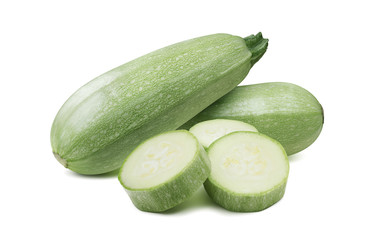 Squash zucchini whole pieces combo isolated