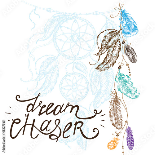 Download "dream chaser lettering and feathers" Stock image and ...