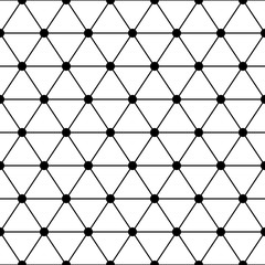 Black white triangles lattice simple seamless pattern, vector